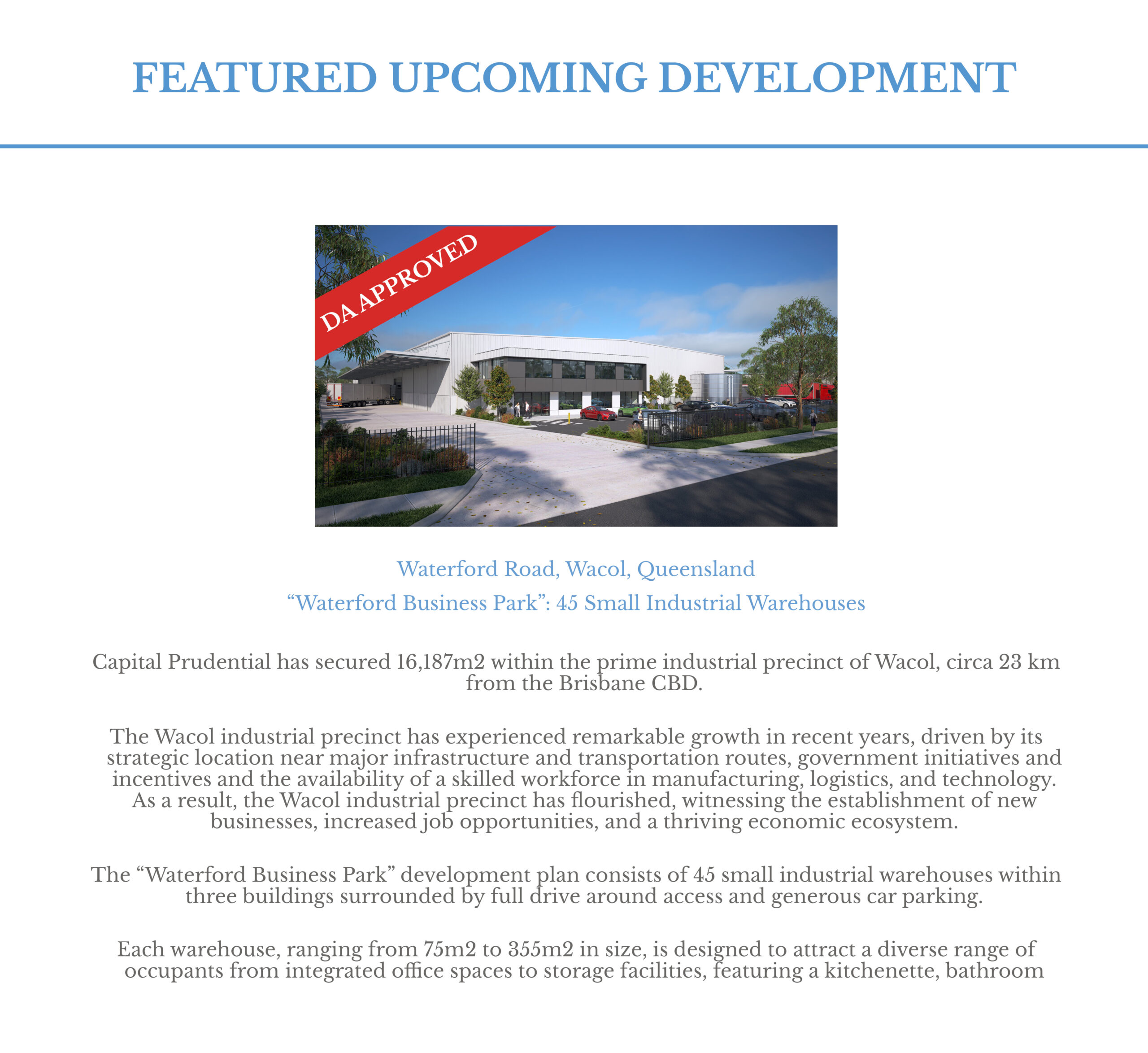 Capital Prudential Featured Upcoming Development March 2024